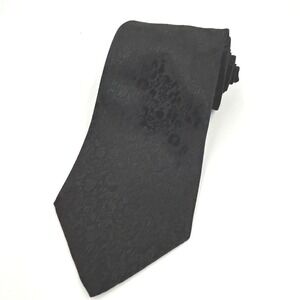 Jordache Mens Vintage Black Floral‎ Jacquard Silk Blend Necktie Formal Dress Tie